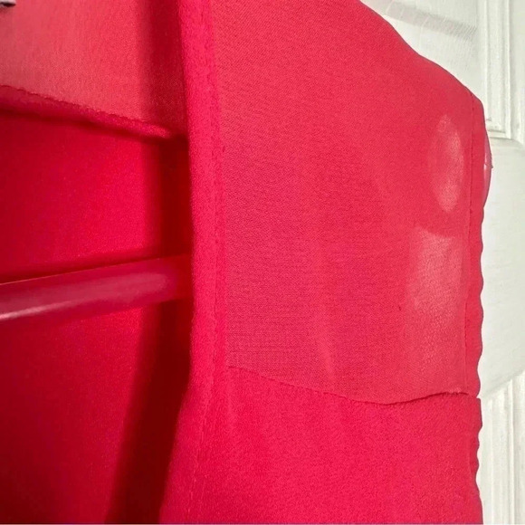 Forever 21 Blouse Sleeveless Semi-Sheer  Red Size Small - Picture 8 of 16